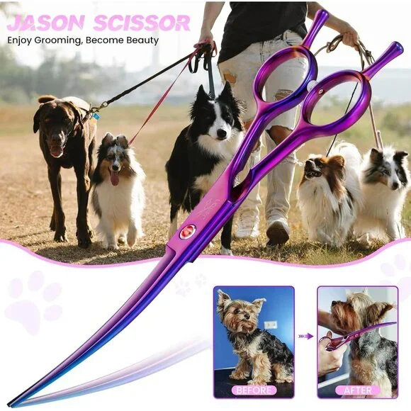 JASON 7.5" Professional Up-Curve Shears -Dog Grooming Scissors - Picture 10 of 15